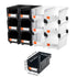 12 Pack Stackable Storage Bins Plastic Organizer Containers Black Clear
