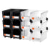 12 Pack Stackable Storage Bins Plastic Organizer Containers Black Clear