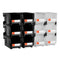 Plastic Stackable Storage Bins, 37.7 x 21.5 x 18 cm (12 Pack), Plastic Containers for Organizing & Storage Bins for Garage, Small Parts, Office Supplies, Other Accessories, Black & Transparent