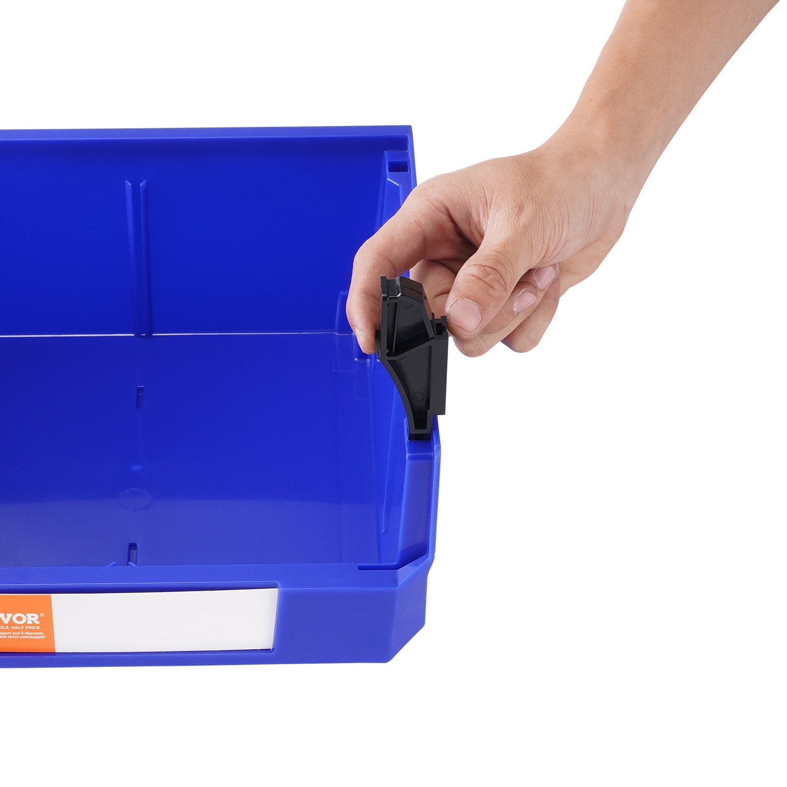 Plastic Storage Bin, (276 mm x 279 mm x 128 mm), Hanging Stackable Storage Organizer Bin, Blue/Red, 6-Pack, Heavy Duty Stacking Containers for Closet, Kitchen, Office, or Pantry Organization