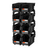 8 Pack Black Stackable Plastic Storage Bins 27.6x14x13cm Organiser Boxes