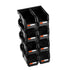 8 Pack Black Stackable Plastic Storage Bins 27.6x14x13cm Organiser Boxes