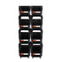 8 Pack Black Stackable Plastic Storage Bins 27.6x14x13cm Organiser Boxes