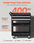 5-Tier Tool Cart with Wheels, 400 lbs Load Capacity, Rolling Work Cart with 2 Drawers & Pegboard, Mechanic Tool Storage Organizer with Locking System for Garage, Warehouse and Repair Shop, Black