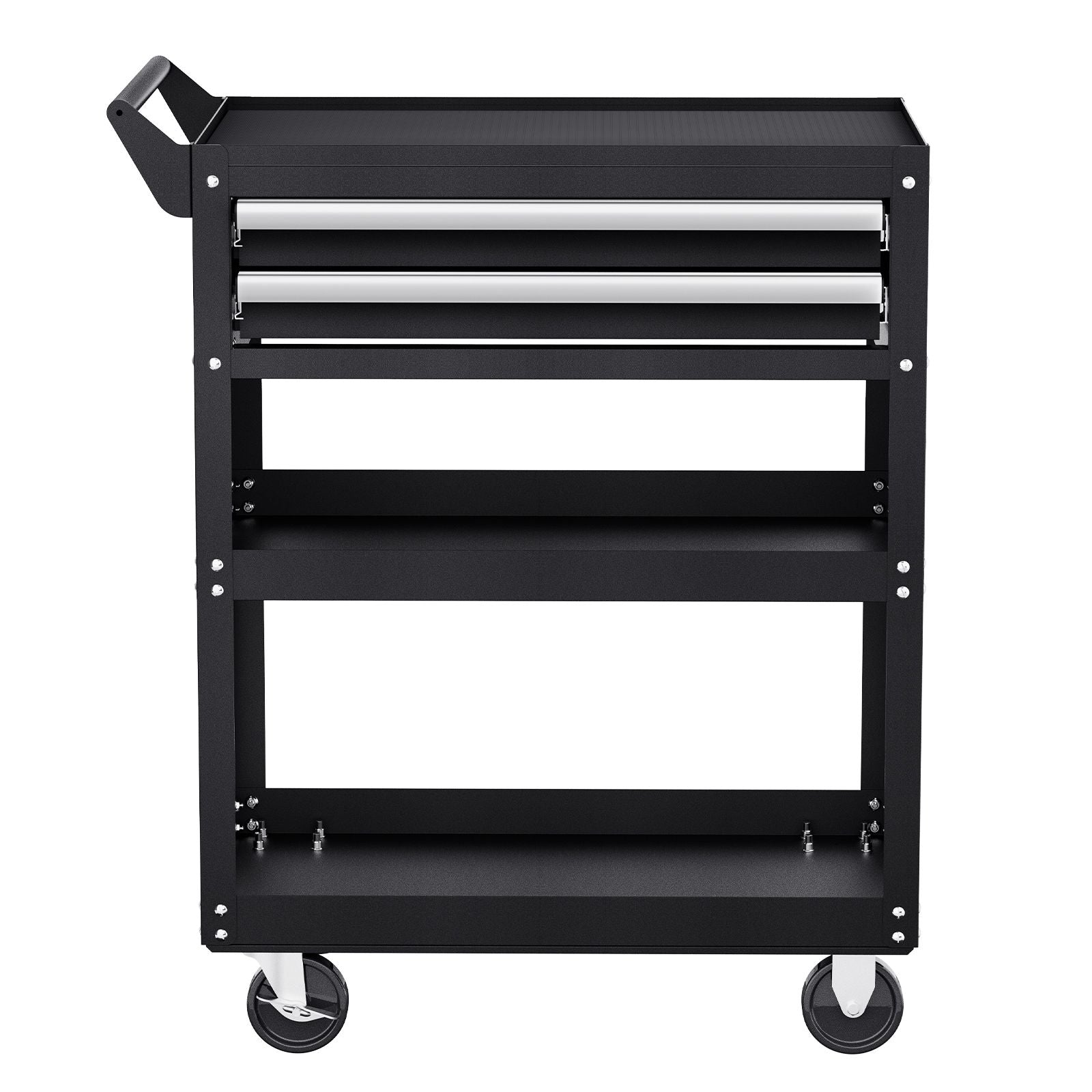 5-Tier Tool Cart with Wheels, 400 lbs Load Capacity, Rolling Work Cart with 2 Drawers & Pegboard, Mechanic Tool Storage Organizer with Locking System for Garage, Warehouse and Repair Shop, Black