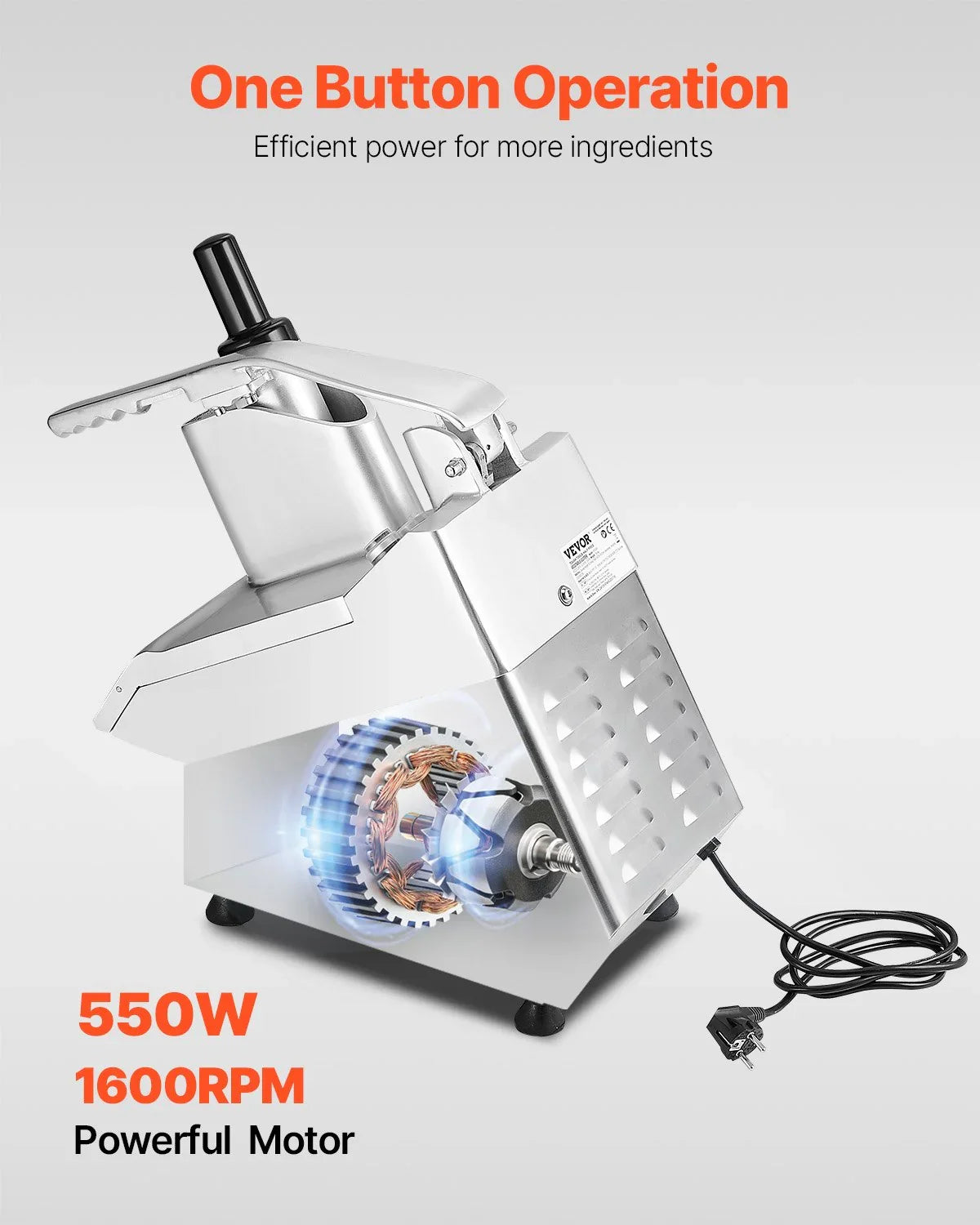 Food Processor & Vegetable Chopper w/ 6 Blades Food-Grade Stainless Steel