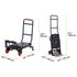 Aluminum Hand Truck, 2 in 1, 136 kg Max Load Capacity, Heavy Duty Industrial Convertible Folding Hand Truck and Dolly, Utility Cart Converts from Hand Truck to Platform Cart with Rubber Wheels