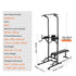 Power Tower with Bench, 10-Level Height Adjustable Pull Up Bar Stand Dip Station & Detachable Bench, Multi-Function Home Gym Strength Training Fitness Equipment with Backrest, Elbow Pads, 440LBS