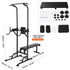 Power Tower with Bench, 10-Level Height Adjustable Pull Up Bar Stand Dip Station & Detachable Bench, Multi-Function Home Gym Strength Training Fitness Equipment with Backrest, Elbow Pads, 440LBS