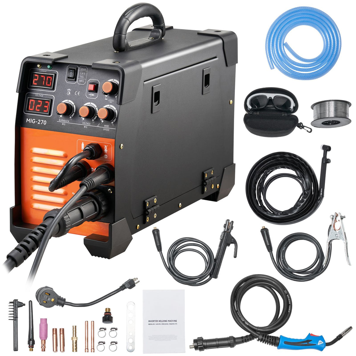 MIG-270 3-in-1 MIG MMA TIG IGBT Inverter Welder Digital Display