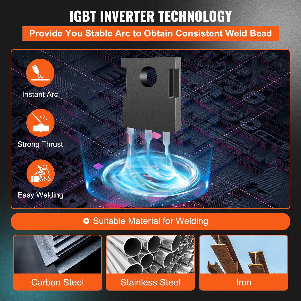 MIG-270 3-in-1 MIG MMA TIG IGBT Inverter Welder Digital Display