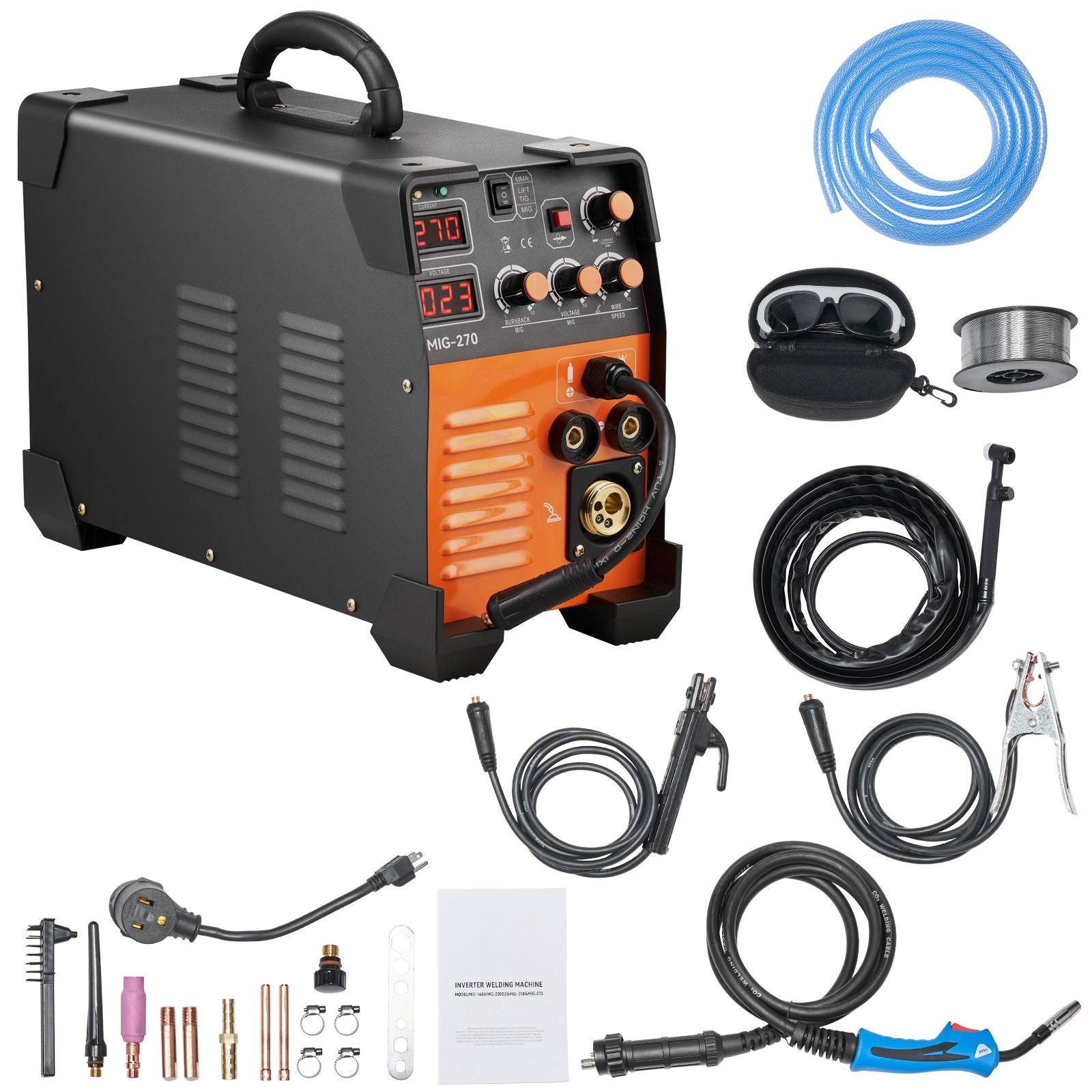 MIG-270 3-in-1 MIG MMA TIG IGBT Inverter Welder Digital Display