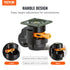 Leveling Casters, Set of 4, 500 kg Total Load Capacity, 50.8 mm, Heavy Duty with Upgraded Handle Design, 360 Degree Swivel Caster Wheels, Adjustable Casters with Feet for Workbench, Machine