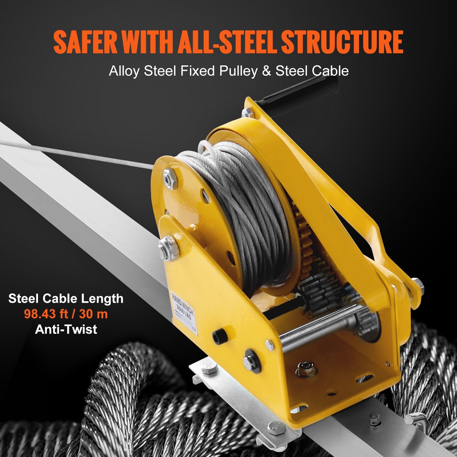 Confined Space Tripod Kit, 2600 lbs Winch, Confined Space Tripod 8' Legs and 98' Cable, Confined Space Rescue Tripod 32.8' Fall Protection, Harness, Storage Bag for Traditional Confined Spaces