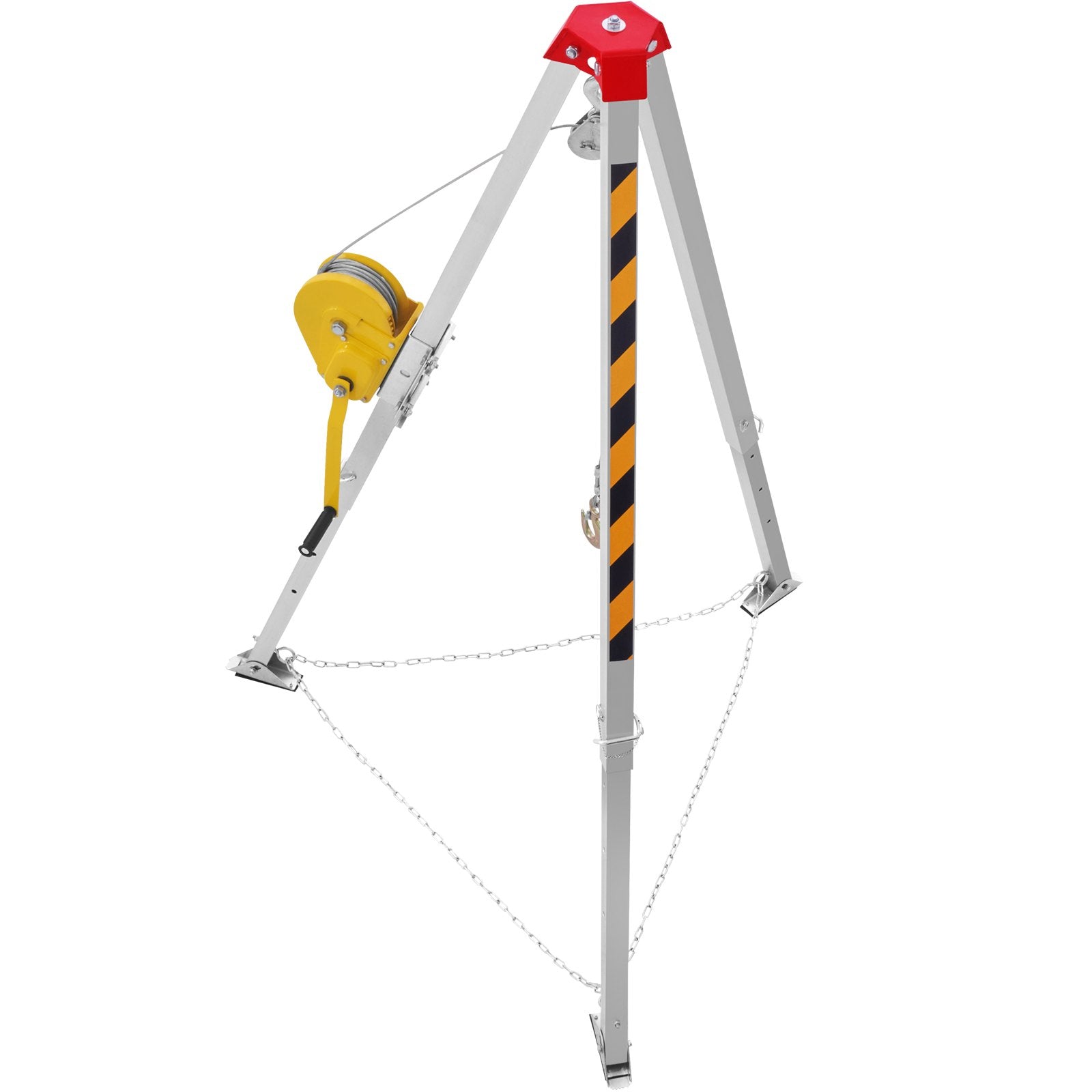 Confined Space Tripod Kit, 2600 lbs Winch, Confined Space Tripod 8' Legs and 98' Cable, Confined Space Rescue Tripod 32.8' Fall Protection, Harness, Storage Bag for Traditional Confined Spaces