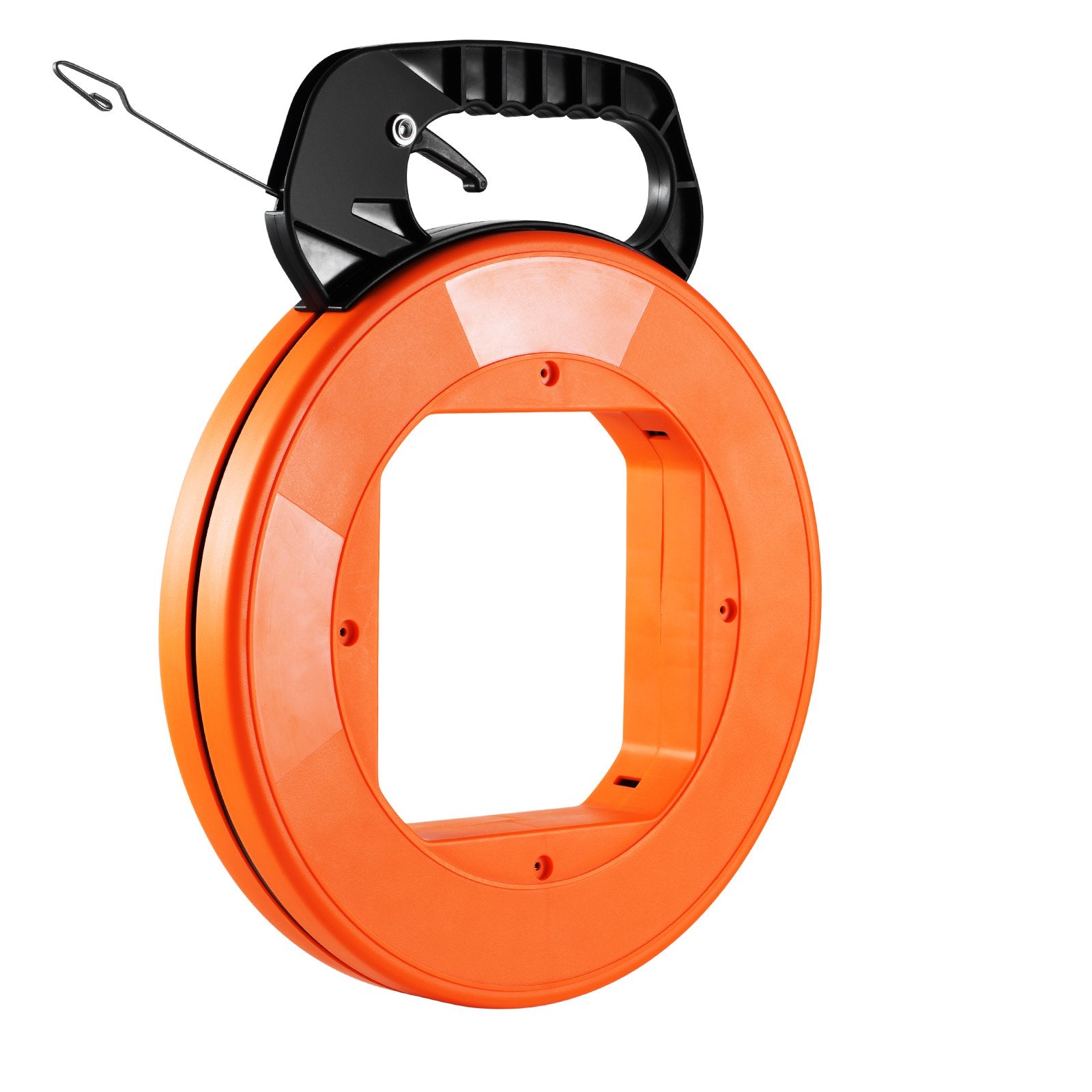 Fish Tape, 36.58 m, 3 mm, Steel Wire Puller with Optimized Housing and Handle, Easy-to-Use Cable Puller Tool, Flexible Wire Fishing Tools for Walls and Electrical Conduit, Non-Conductive