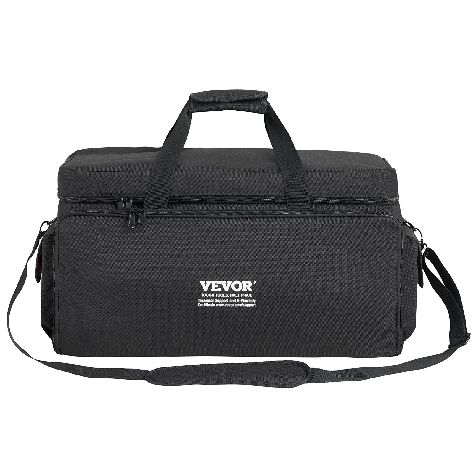 VEVOR DJ Cable File Bag, 1200D Oxford Fabric, DJ Gig Bag with 9 Detachable Divider 4.92 ft Padded Shoulder Strap Plastic Bottom Pad, 600 x 300 x 325 mm DJ Wire Bag for DJ Gear Musical Accessories