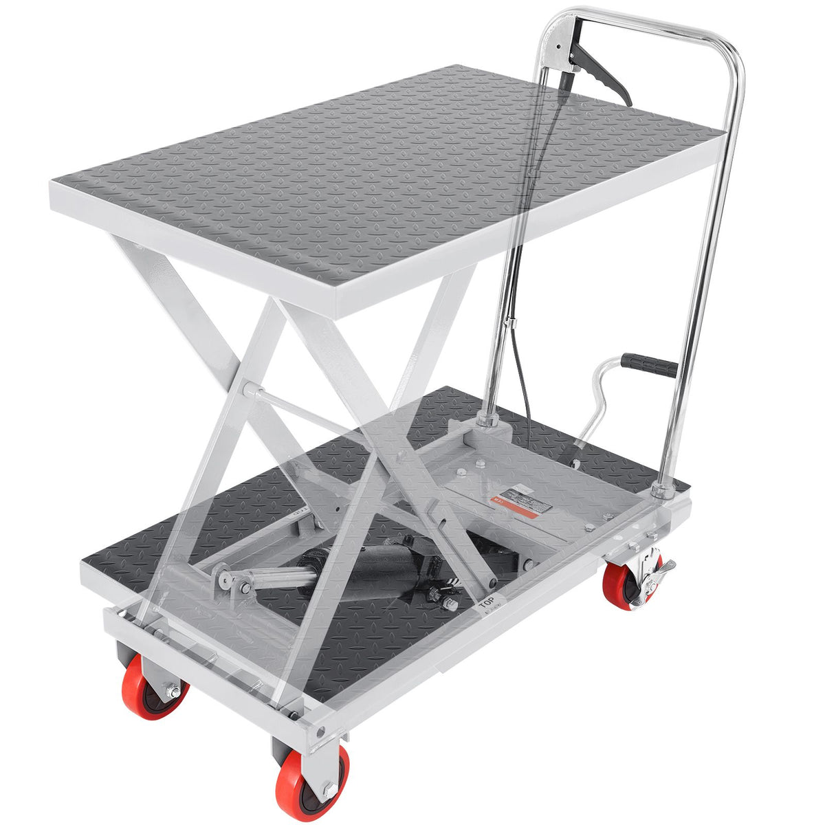 Hydraulic Lift Table Cart, 500lbs Capacity 28.5