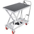 Hydraulic Lift Table Cart, 500lbs Capacity 28.5" Lifting Height, Manual Single Scissor Lift Table with 4 Wheels and Non-slip Pad, Hydraulic Scissor Cart for Material Handling, Gray
