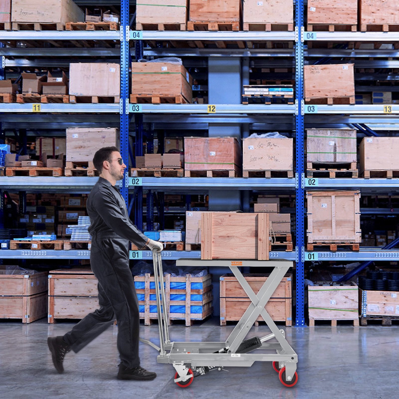 Hydraulic Lift Table Cart, 500lbs Capacity 28.5