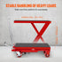 Hydraulic Lift Table Cart, 330lbs Capacity 28.5" Lifting Height, Manual Single Scissor Lift Table with 4 Wheels and Non-slip Pad, Hydraulic Scissor Cart for Material Handling, Red