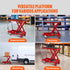 Hydraulic Lift Table Cart, 330lbs Capacity 28.5" Lifting Height, Manual Single Scissor Lift Table with 4 Wheels and Non-slip Pad, Hydraulic Scissor Cart for Material Handling, Red