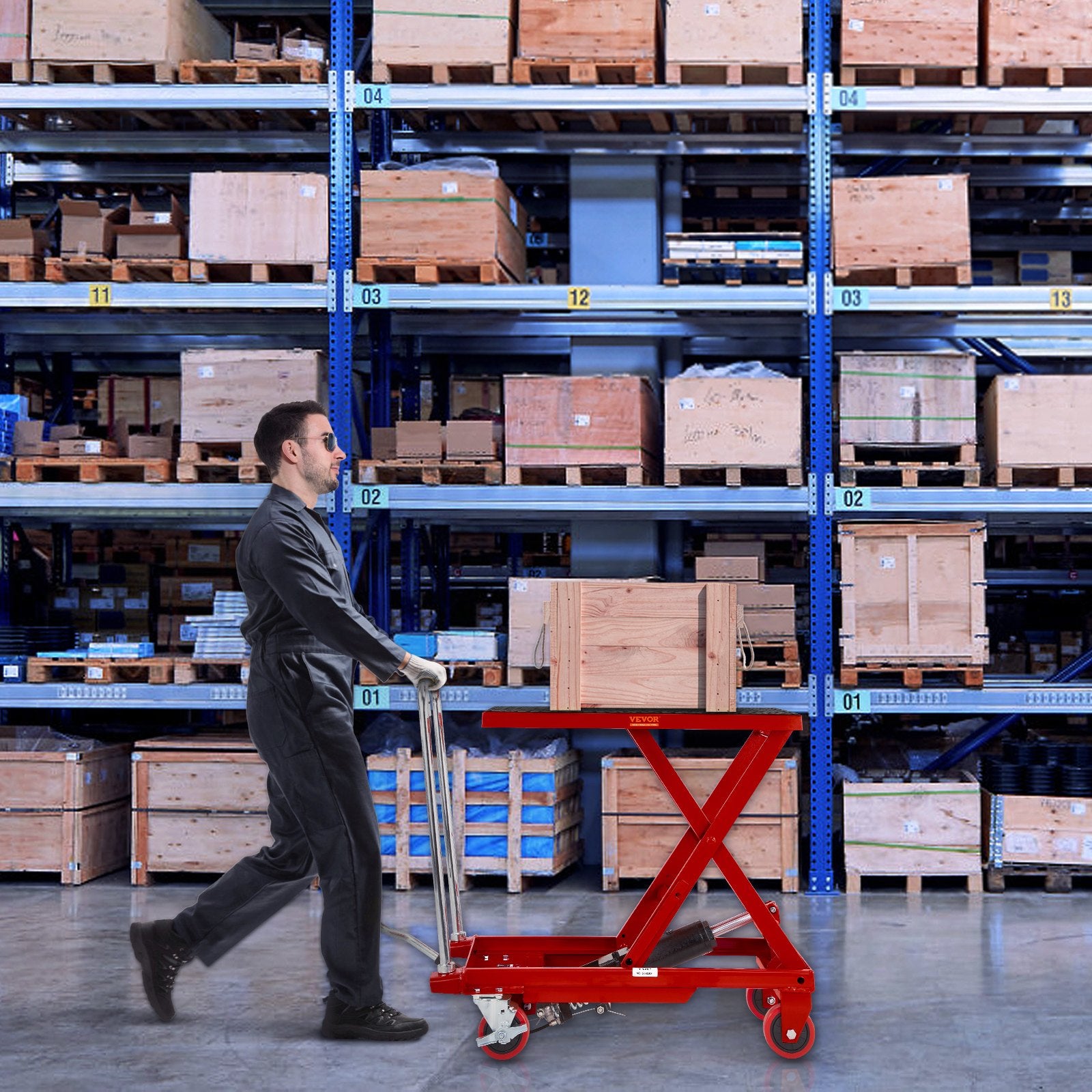 Hydraulic Lift Table Cart, 330lbs Capacity 28.5