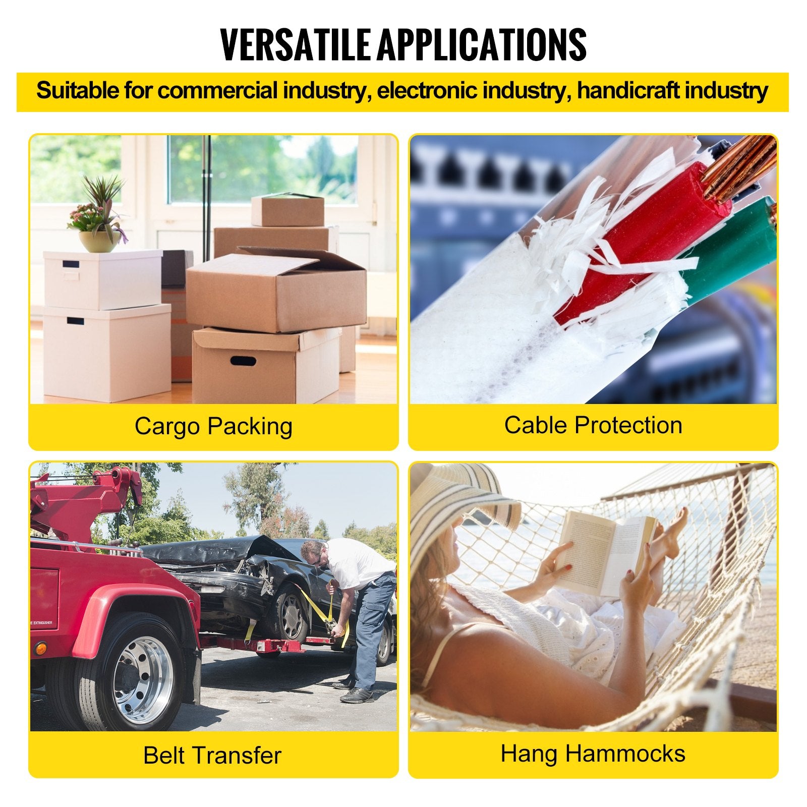 6000Lbs Polyester Pull Tape, 528\' x 1\