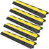 Cable Protector Ramp, 5 Packs 2 Channels Speed Bump Hump, Rubber Modular Speed Bump Rated 11000 LBS Load Capacity, Protective Wire Cord Ramp Driveway Rubber Traffic Speed Bumps Cable Protector