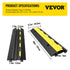 Cable Protector Ramp, 5 Packs 2 Channels Speed Bump Hump, Rubber Modular Speed Bump Rated 11000 LBS Load Capacity, Protective Wire Cord Ramp Driveway Rubber Traffic Speed Bumps Cable Protector