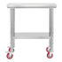 Stainless Steel Table, 60 x 76 cm Food Prep Worktable with Wheels, Kitchen Prep Table with Adjustable Undershelf Workstations for Commercial Kitchen, Restaurant, Hotel and Garage, Outdoor