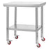 Stainless Steel Table, 60 x 76 cm Food Prep Worktable with Wheels, Kitchen Prep Table with Adjustable Undershelf Workstations for Commercial Kitchen, Restaurant, Hotel and Garage, Outdoor