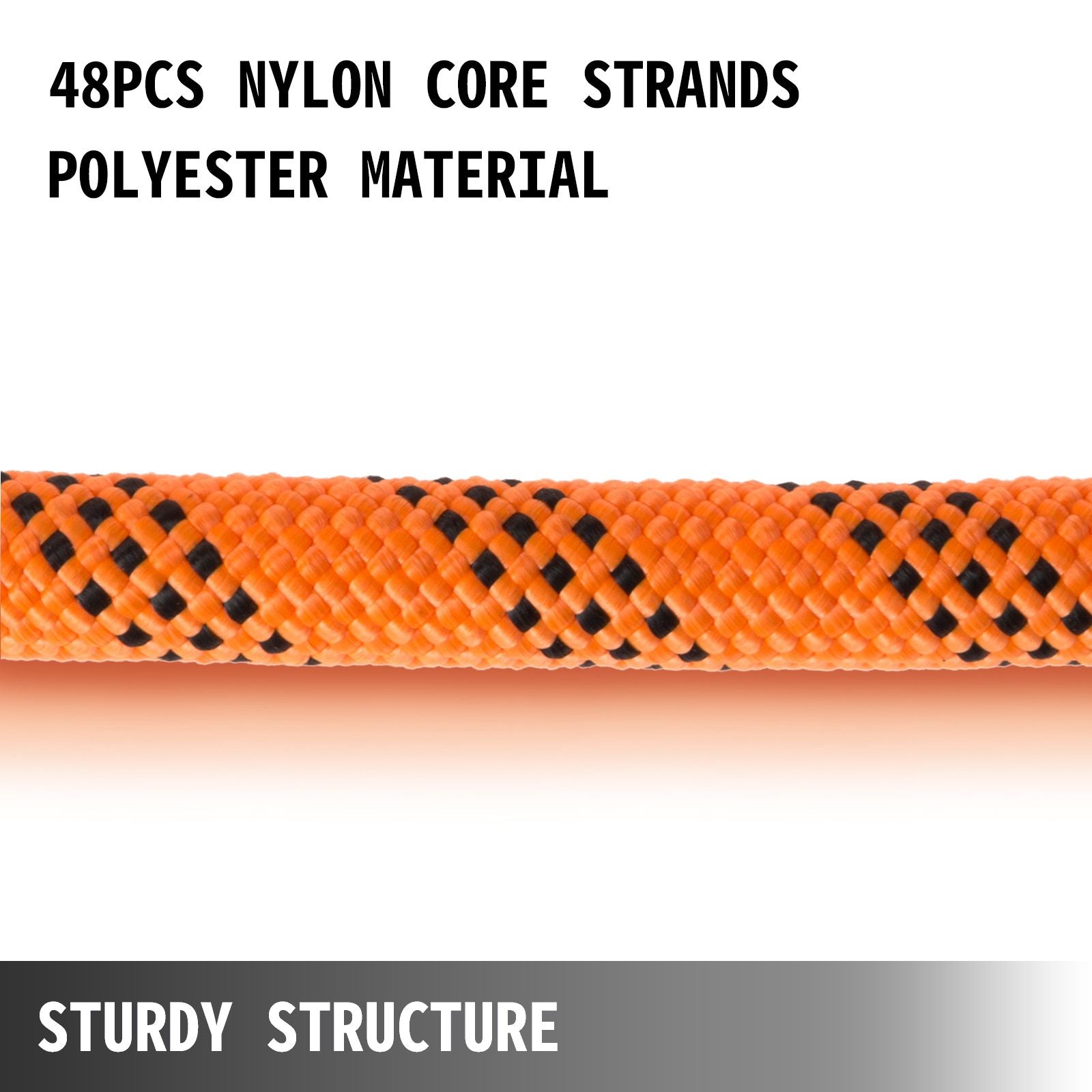 1/2 Inch Double Braid Polyester Rope 200ft Nylon Core Pulling Rope Outdoor