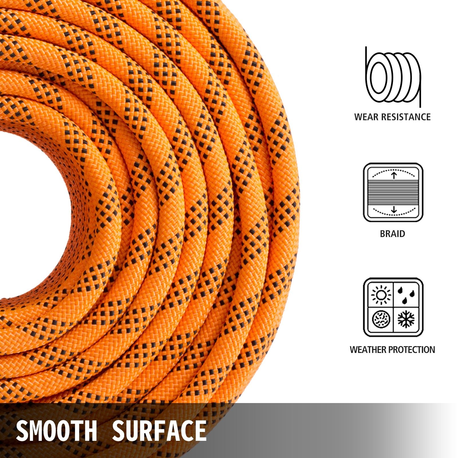1/2 Inch Double Braid Polyester Rope 200ft Nylon Core Pulling Rope Outdoor