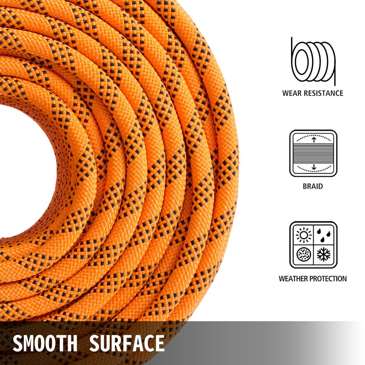 1/2 Inch Double Braid Polyester Rope 200ft Nylon Core Pulling Rope Outdoor