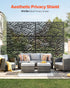 Metal Privacy Screen, 47" W x 72" H, Outdoor Privacy Screens & Panels, Freestanding Outdoor Divider with Stand, 3-Panel Decorative Garden Steel Privacy Fence for Balcony Patio Indoor Room Black