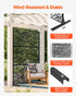 Metal Privacy Screen, 47" W x 72" H, Outdoor Privacy Screens & Panels, Freestanding Outdoor Divider with Stand, 3-Panel Decorative Garden Steel Privacy Fence for Balcony Patio Indoor Room Black