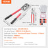 VEVOR Battery Cable Lug Crimping Tool, 10-1/0AWG with Cable Cutter and 95PCS Copper Ring Terminals, 6 Wire Sizes Crimping Die and 100pcs Heat Shrink Tubes, for Heavy Duty Wire Lugs