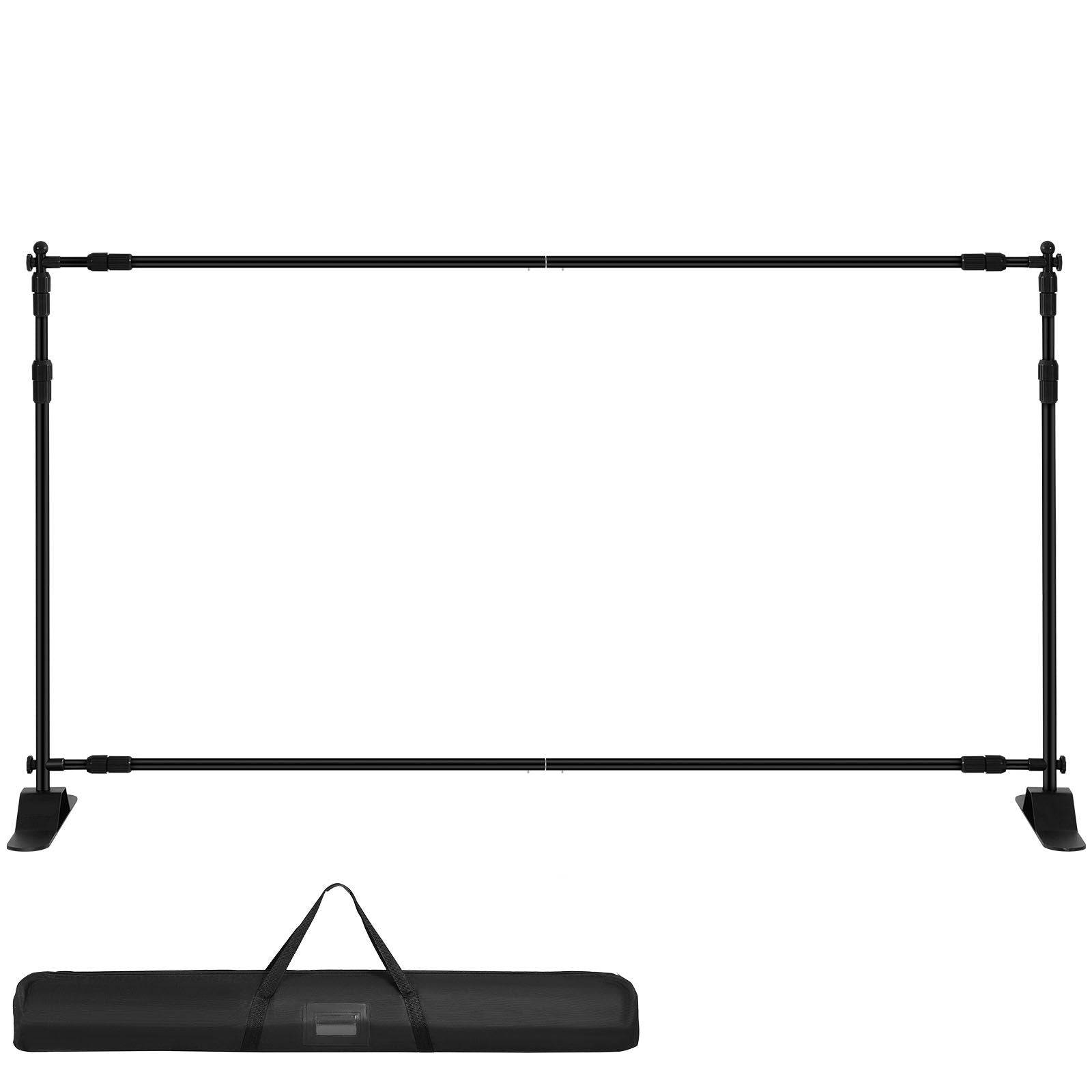 Telescopic Backdrop Banner Stand 8' x 8' Banner Stand Adjustable Step and Repeat Backdrop Banner Stand Retractable Banner Stand with Carrying Bag (8 ft)