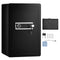 Single Door 3.5 cu.ft Safe Box with Key Lock & Password, Safe Lock Box with Fireproof Bag, Key Rack, LED Light, and 2 Shelves for Money, Documents, Jewelry, and Valuables, Black