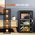 Single Door 3.5 cu.ft Safe Box with Key Lock & Password, Safe Lock Box with Fireproof Bag, Key Rack, LED Light, and 2 Shelves for Money, Documents, Jewelry, and Valuables, Black