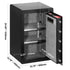 Single Door 3.5 cu.ft Safe Box with Key Lock & Password, Safe Lock Box with Fireproof Bag, Key Rack, LED Light, and 2 Shelves for Money, Documents, Jewelry, and Valuables, Black