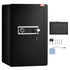 Single Door 3.5 cu.ft Safe Box with Key Lock & Password, Safe Lock Box with Fireproof Bag, Key Rack, LED Light, and 2 Shelves for Money, Documents, Jewelry, and Valuables, Black