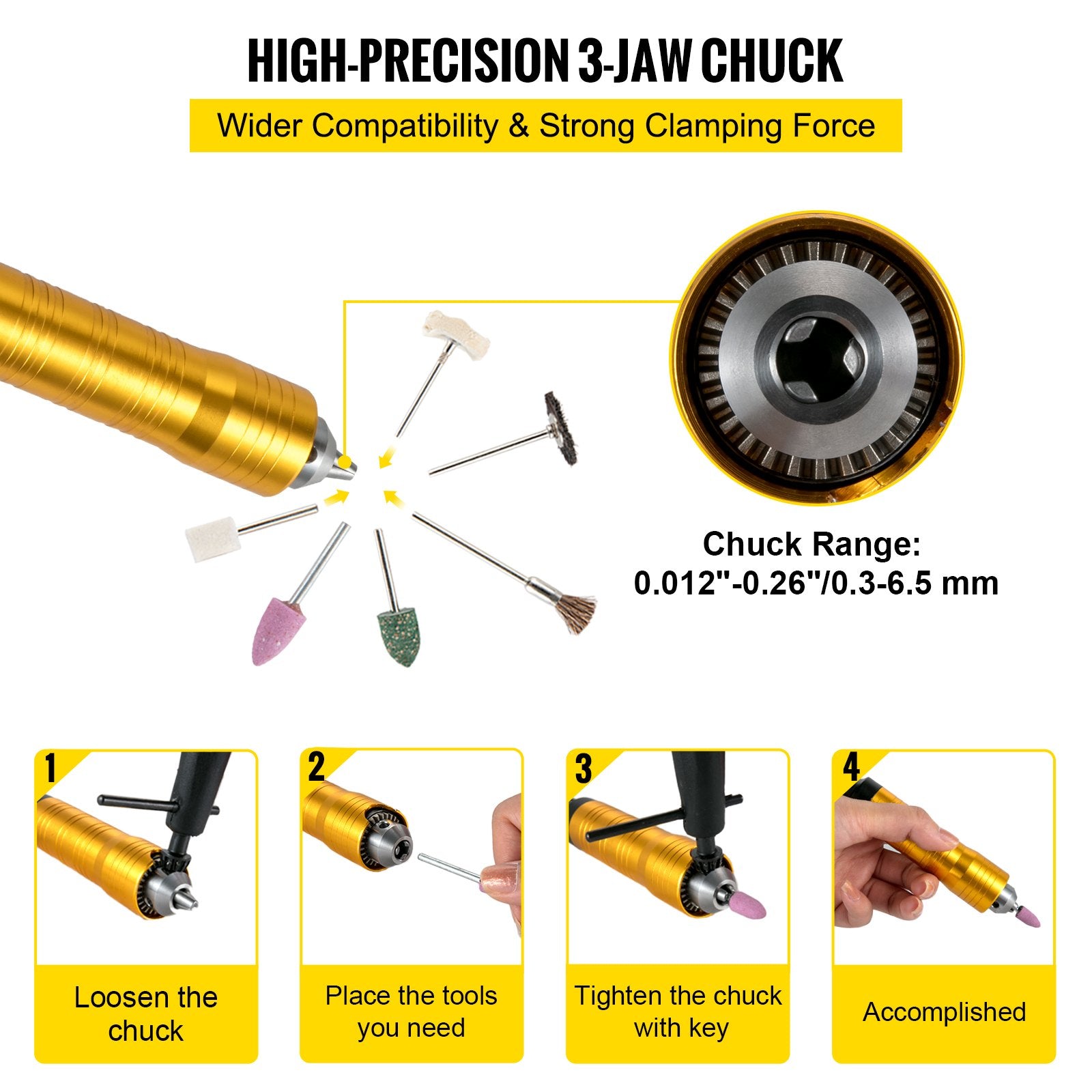 Flex Shaft Grinder Rotary Tool 780W 6.5mm Chuck w/ Foot Pedal 45 Accessory