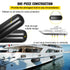 4 Pack 10x28in Boat Fenders Ribbed Vinyl Boat Bumpers with Ropes Black
