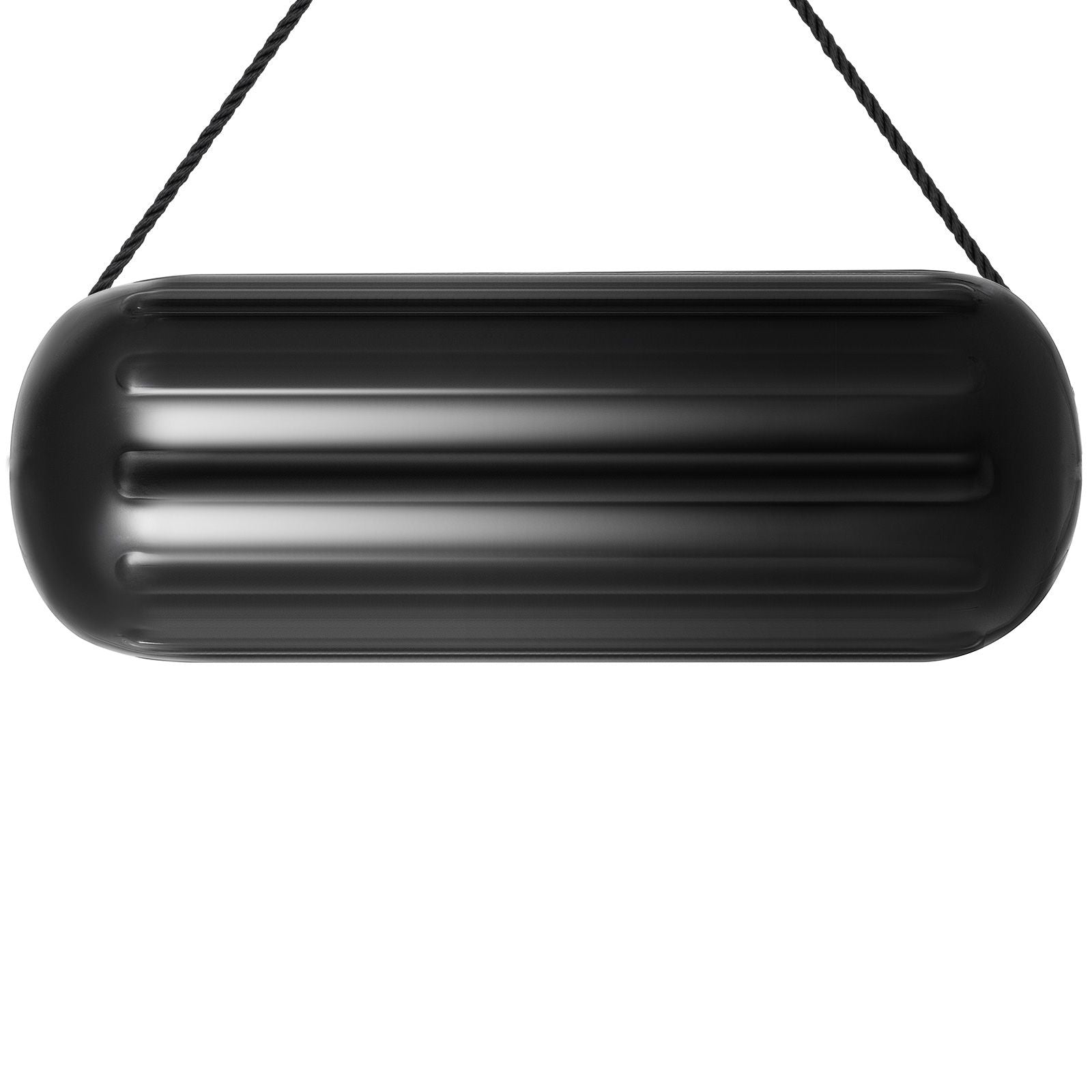 4 Pack 10x28in Boat Fenders Ribbed Vinyl Boat Bumpers with Ropes Black