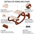 Ergonomic Kneeling Chair Wooden Neck Pain Relief Relieve Fatigue Wood Stool