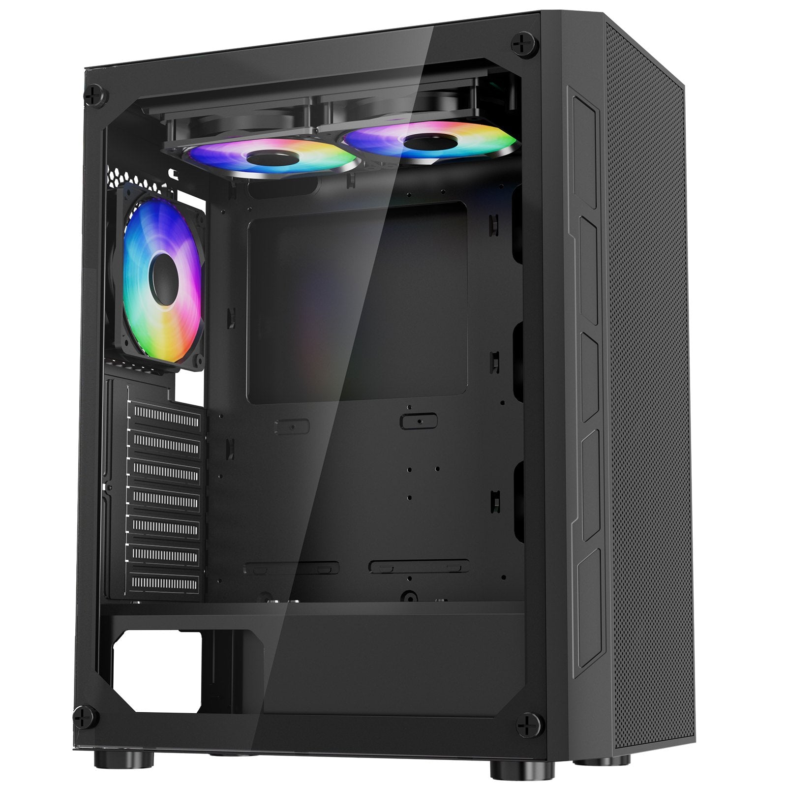 Mid-Tower ATX PC Gaming Case Computer Case Box with 3 x 120 mm ARGB Fans