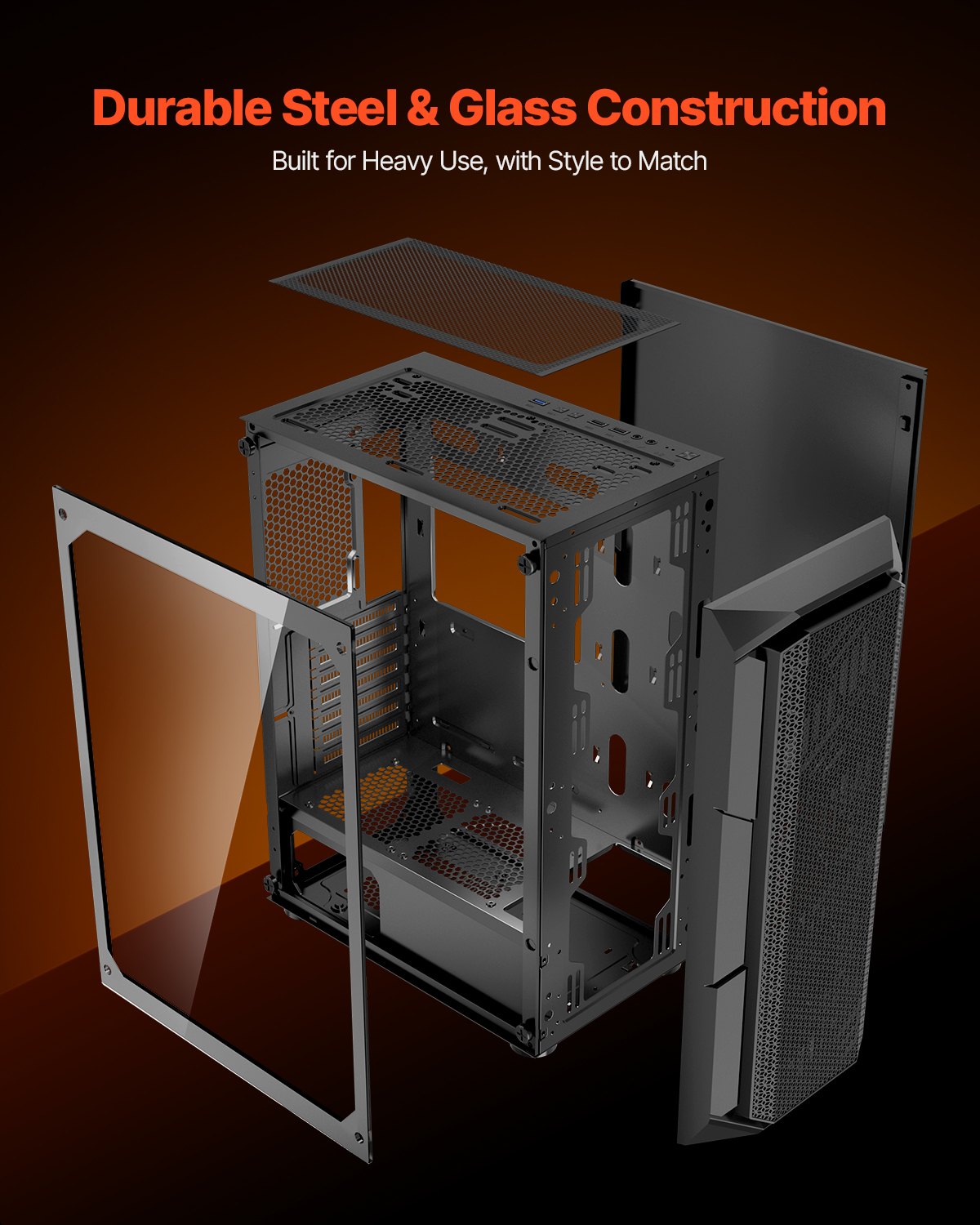 Mid-Tower ATX PC Gaming Case Computer Case Box with 4 x 120 mm ARGB Fans
