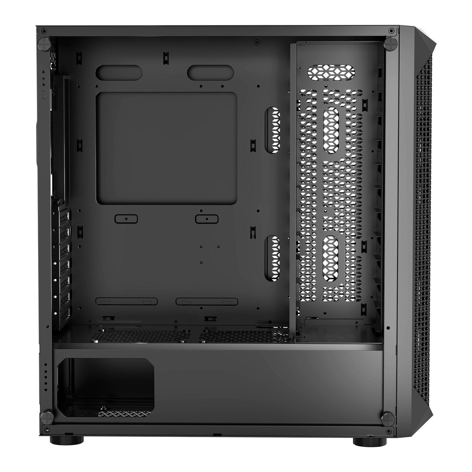 PC Gaming Case, Mid-Tower, Computer Case with High-Airflow Tempered Glass Panel, Dust Filter, 4 x 120 mm Fans, Cable Management, for GPU up to 270 mm in Length, Compatible with ATX/M-ATX/ITX